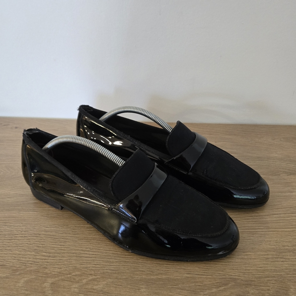 Salvatore‎ Ferragamo Black Patent Loafers Size 10